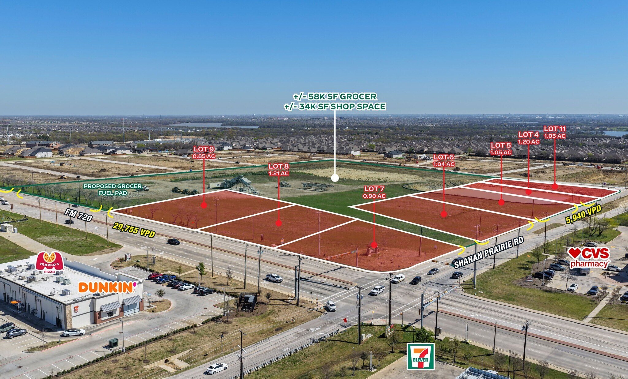NEC FM 720 & Shahan Prairie Rd, Oak Point, TX for Rent