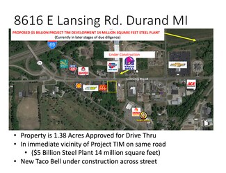 Durand, MI Commercial Land - 8616 E Lansing Rd