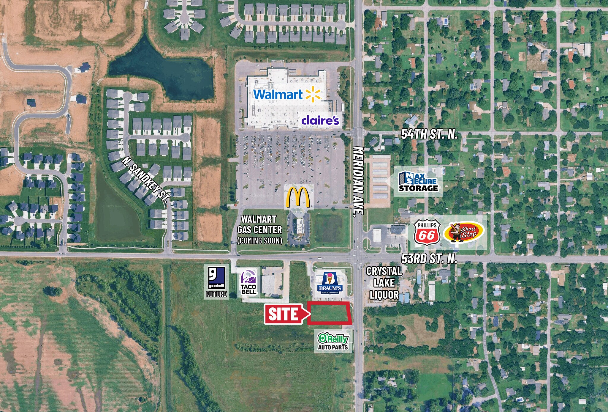 S. of SW/C at Meridian & 53rd St., Wichita, KS for Sale
