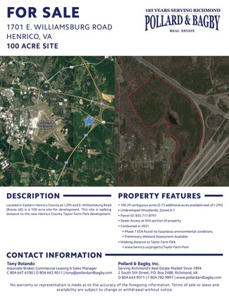 Sandston, VA Residential Land - 1701 E Williamsburg Rd