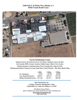 Dinuba, CA Retail - 2108-2236 El Monte Way