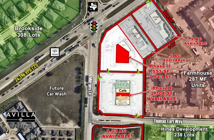 SEC 121 & Milrany Melissa, TX 75454 Retail Property for Lease on