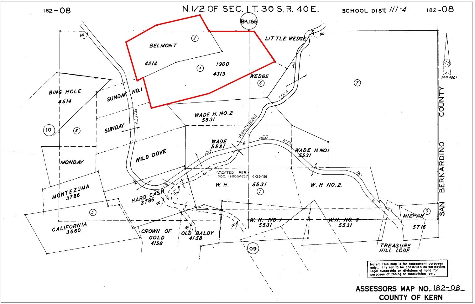 0 Butte Ave, Johannesburg, CA for Sale