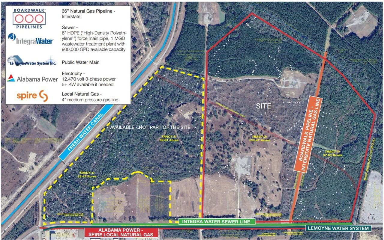 1101 Radcliff Rd Saraland, AL 36571 Land Property for Lease on