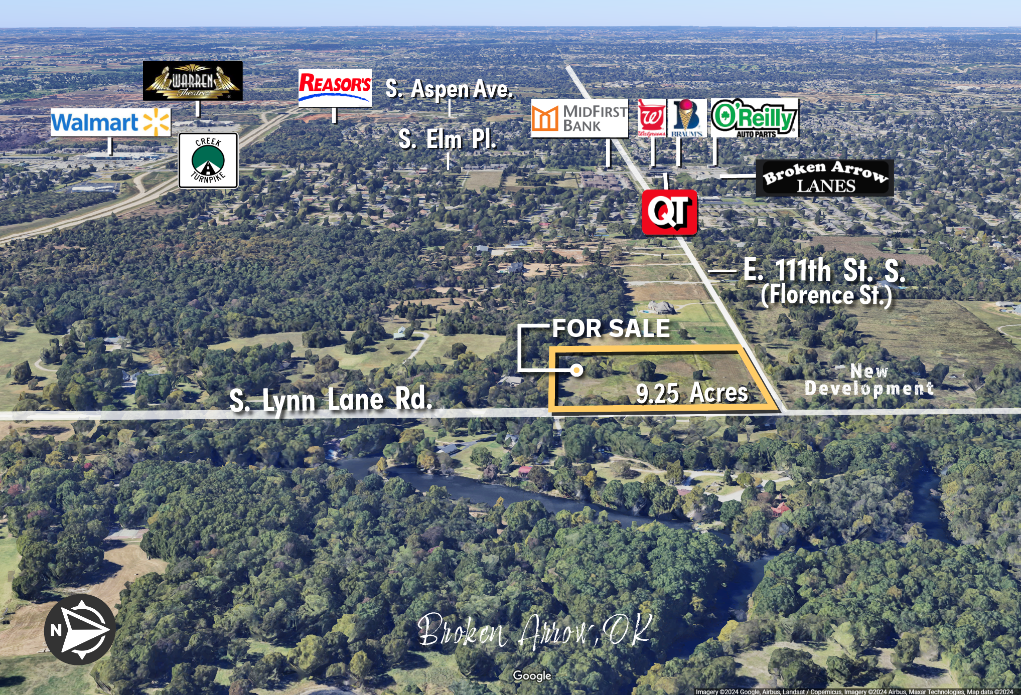 111th St (Florence) & S. Lynn Lane Rd, Broken Arrow, OK for Sale