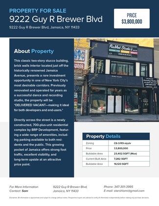 Jamaica, NY Storefront Retail/Office - 9222 Guy R Brewer Blvd