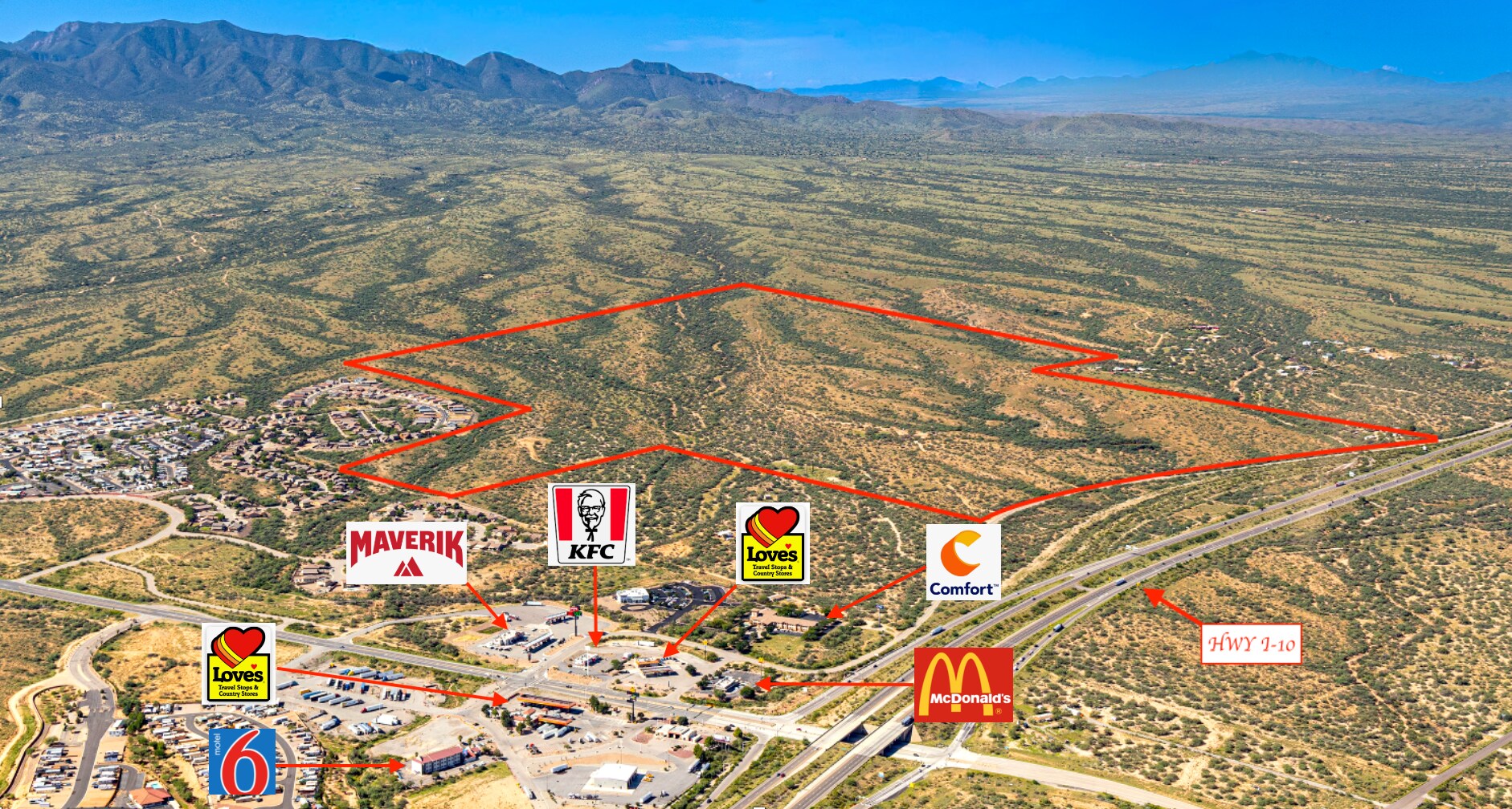 I-10 & Hwy 90 388-453 Acres Multiple Zonings hwy, Benson, AZ for Sale