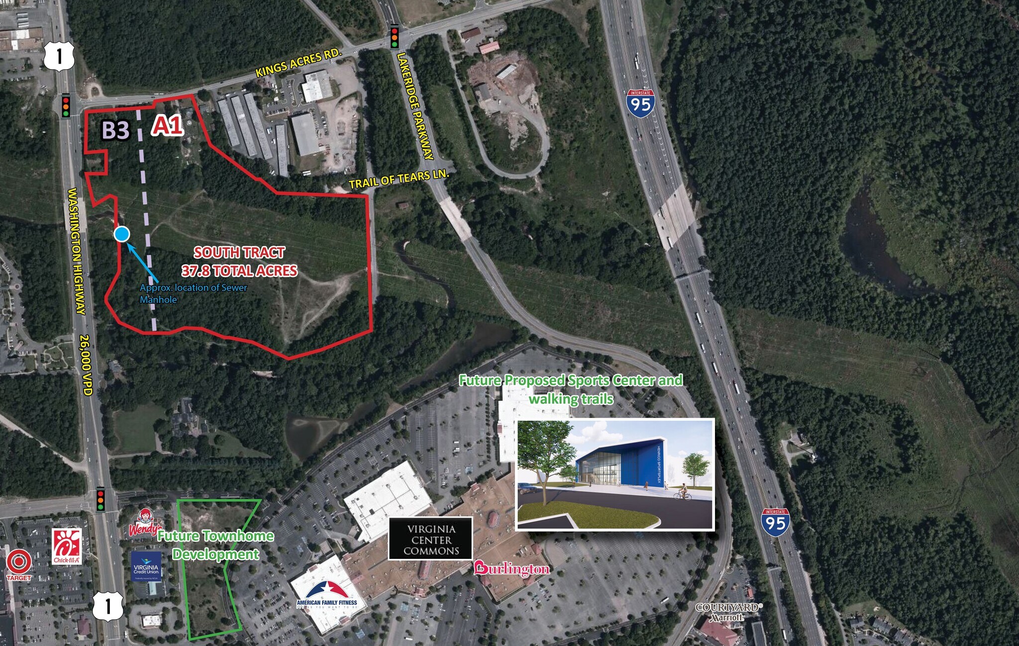Washington Highway & Kings Acres Rd, Ashland, VA for Sale
