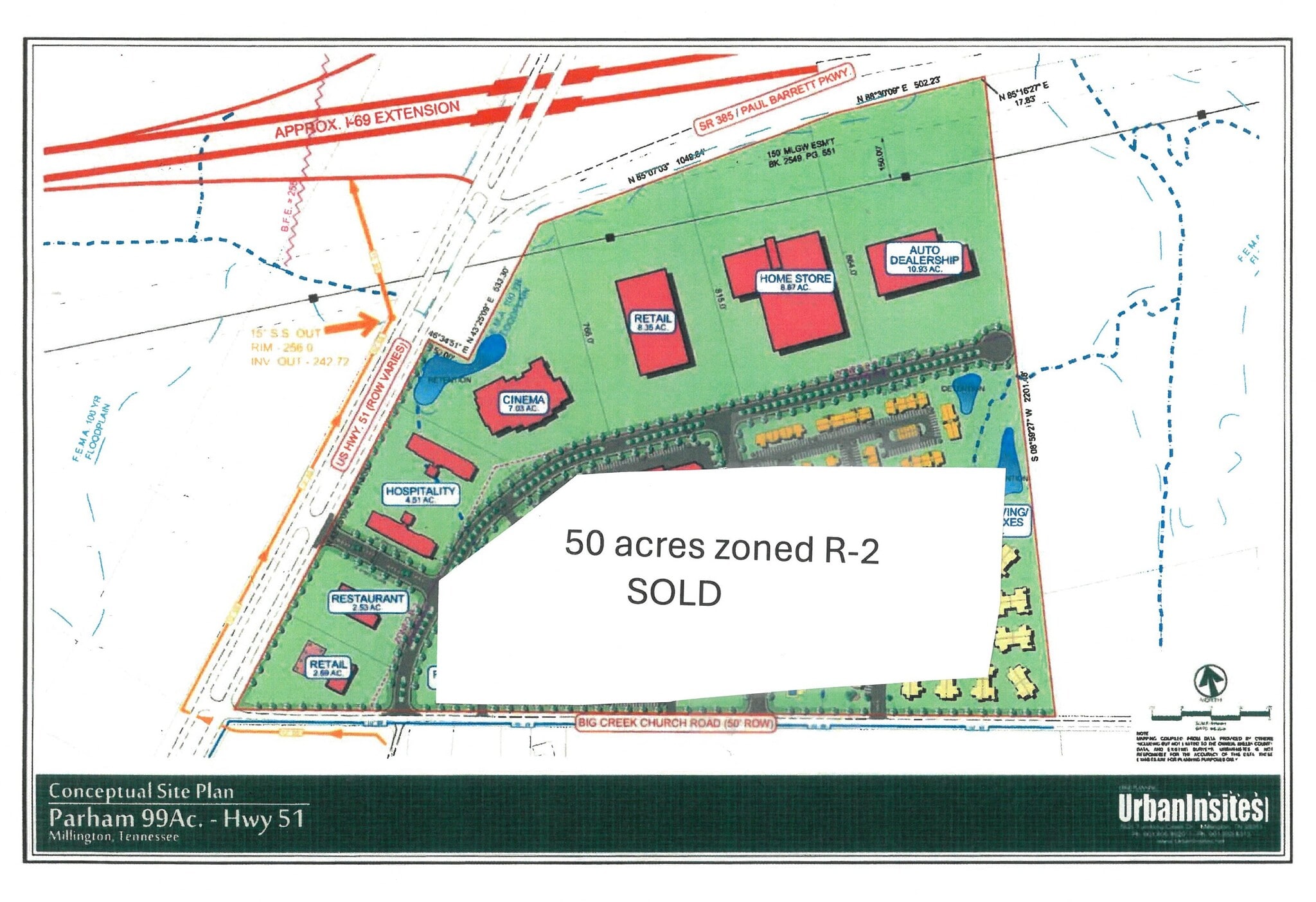SE Quadrant US 51 @ Paul Barret Pkwy hwy, Millington, TN for Sale