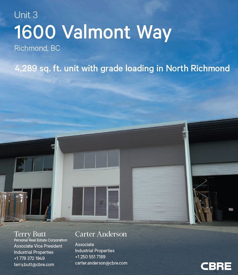 1600 Valmont Way, Richmond, BC for Rent