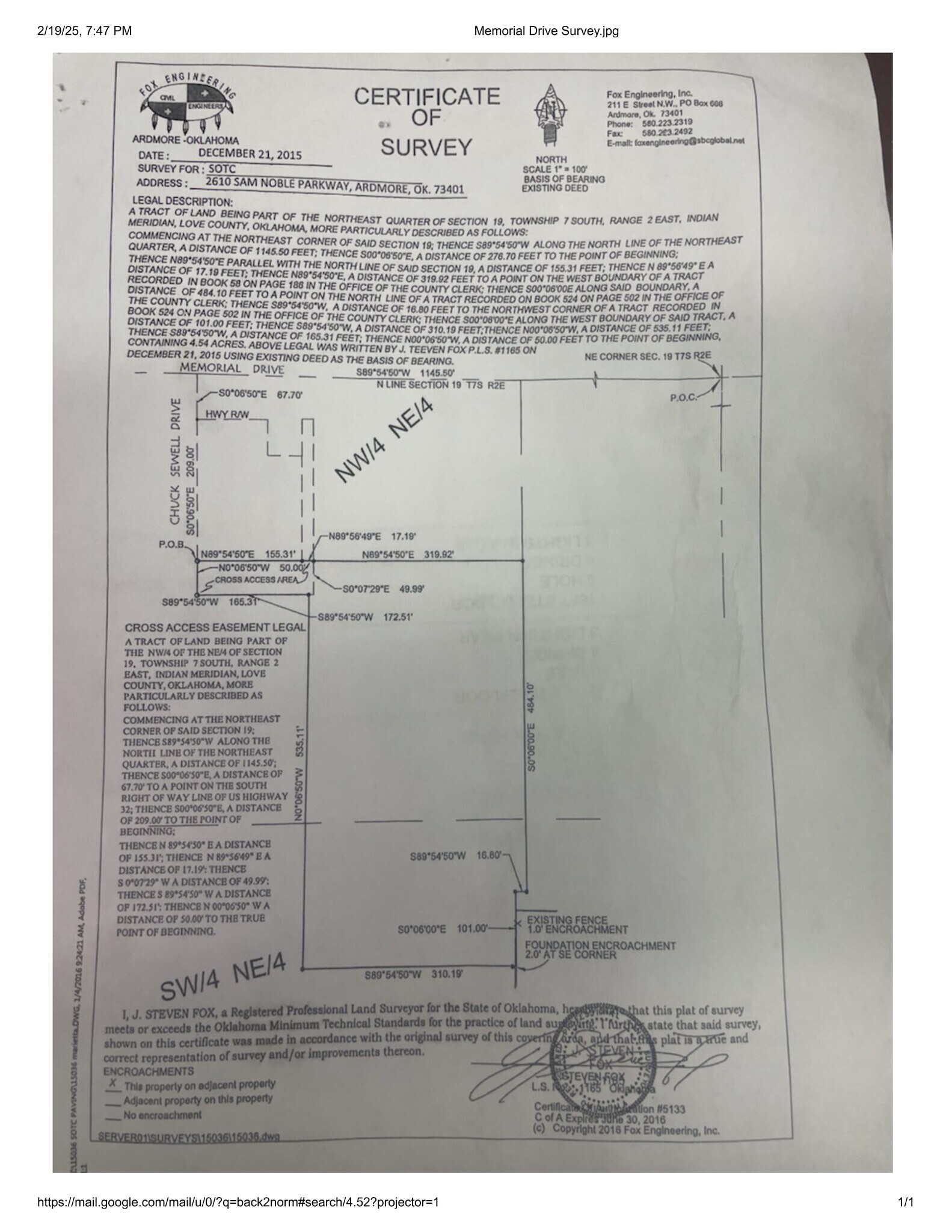 TBD off 1-35 and Memorial Dr Dr, Marietta, OK for Sale