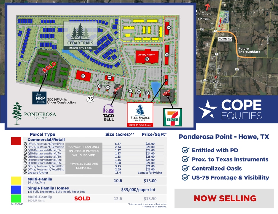 US-75 & Ponderosa Rd, Howe, TX for Sale