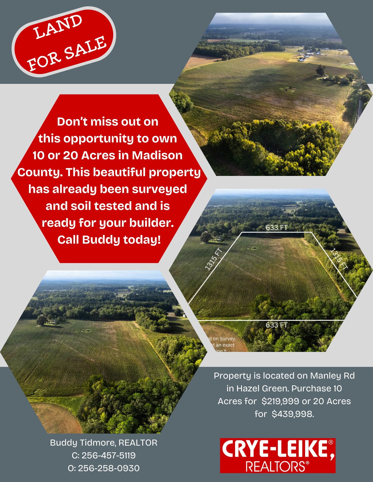 20Acres Manley Rd, Hazel Green, AL for Sale