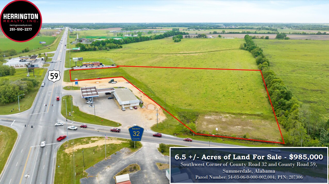 County Road 32 @ Highway 59, Summerdale, AL for Sale