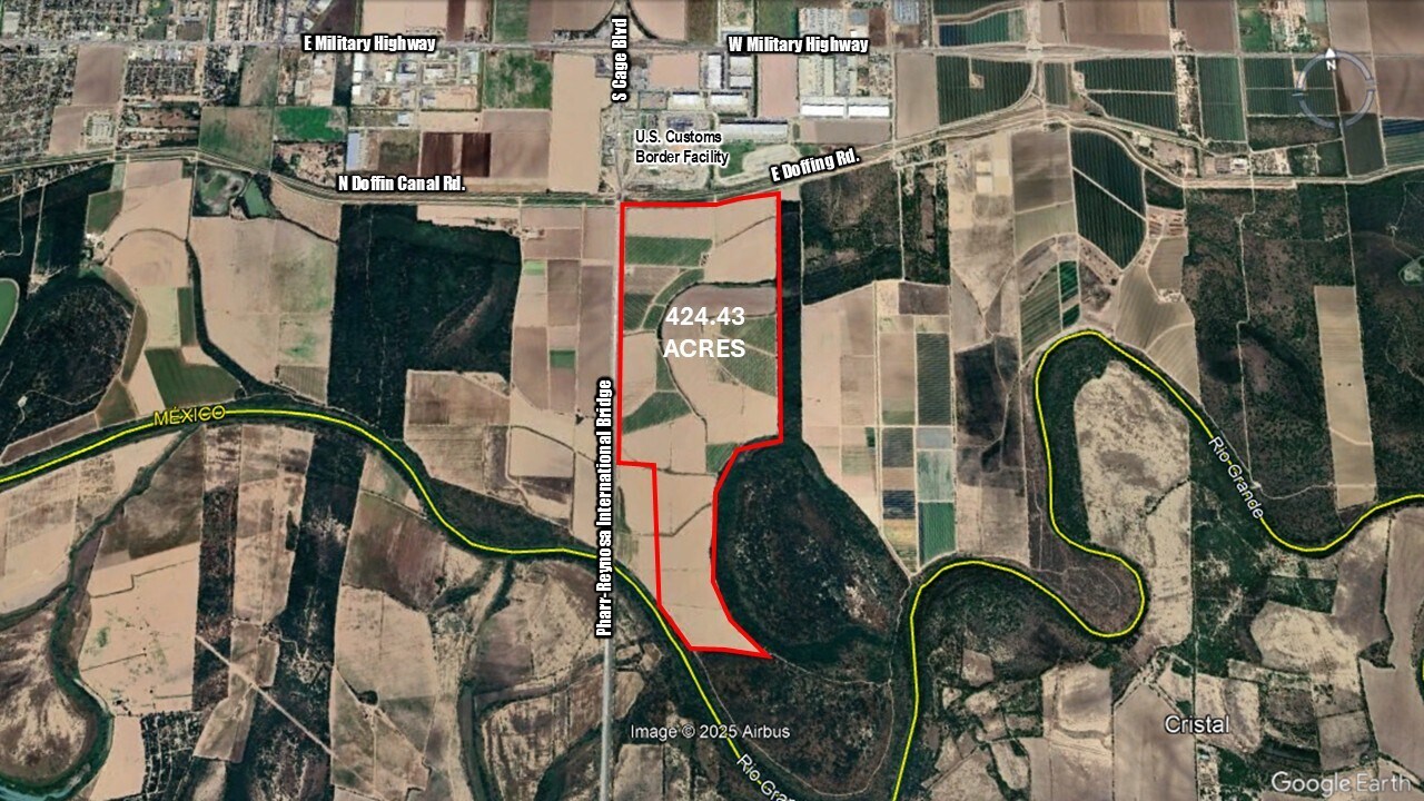 424.43 Acs on E. Side of Pharr Intl. Bridge, Pharr, TX for Sale