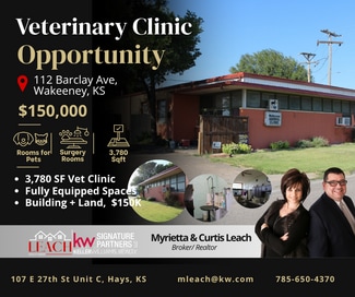 Wa Keeney, KS Veterinarian/Kennel - 112 Barclay Ave
