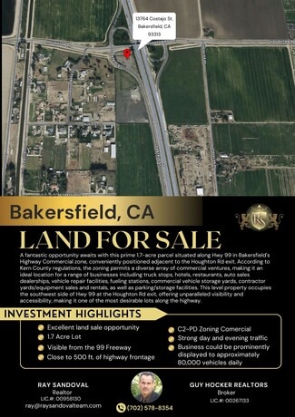 Bakersfield, CA Commercial Land - Houghton Rd @ Hwy 99