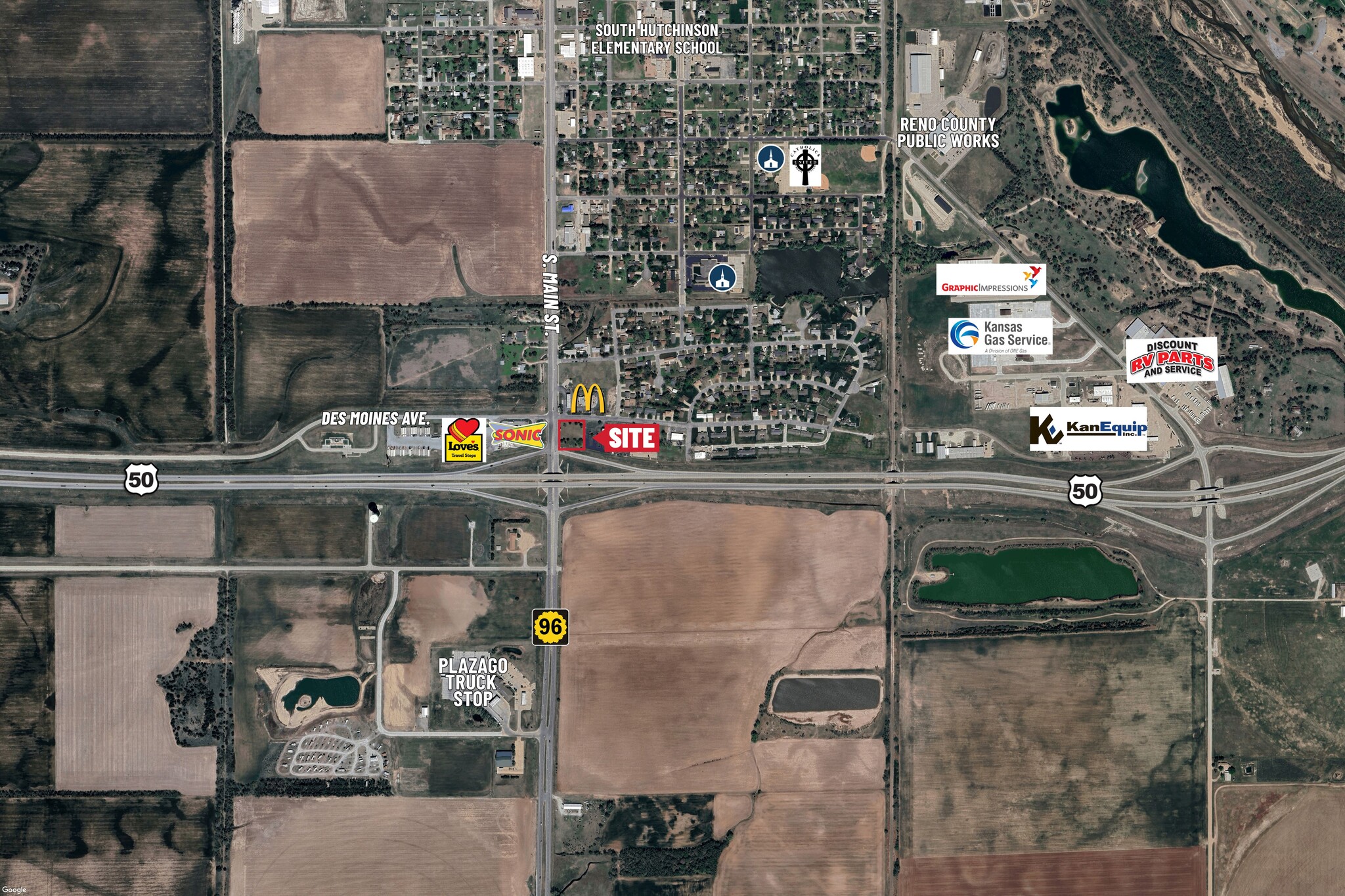 Main St. & Des Moines Ave. SEc, South Hutchinson, KS for Sale