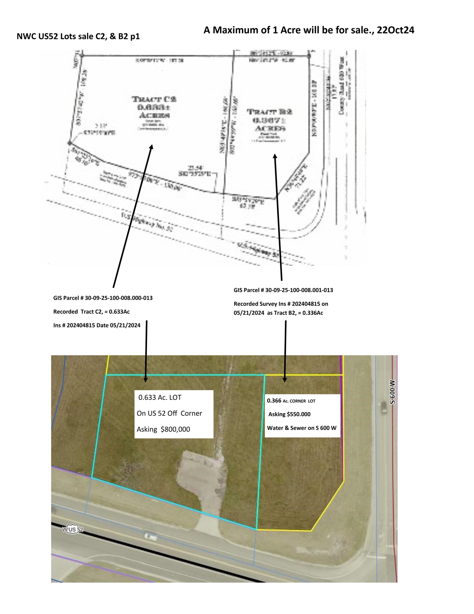 US 52 & 600 W, New Palestine, IN for Sale