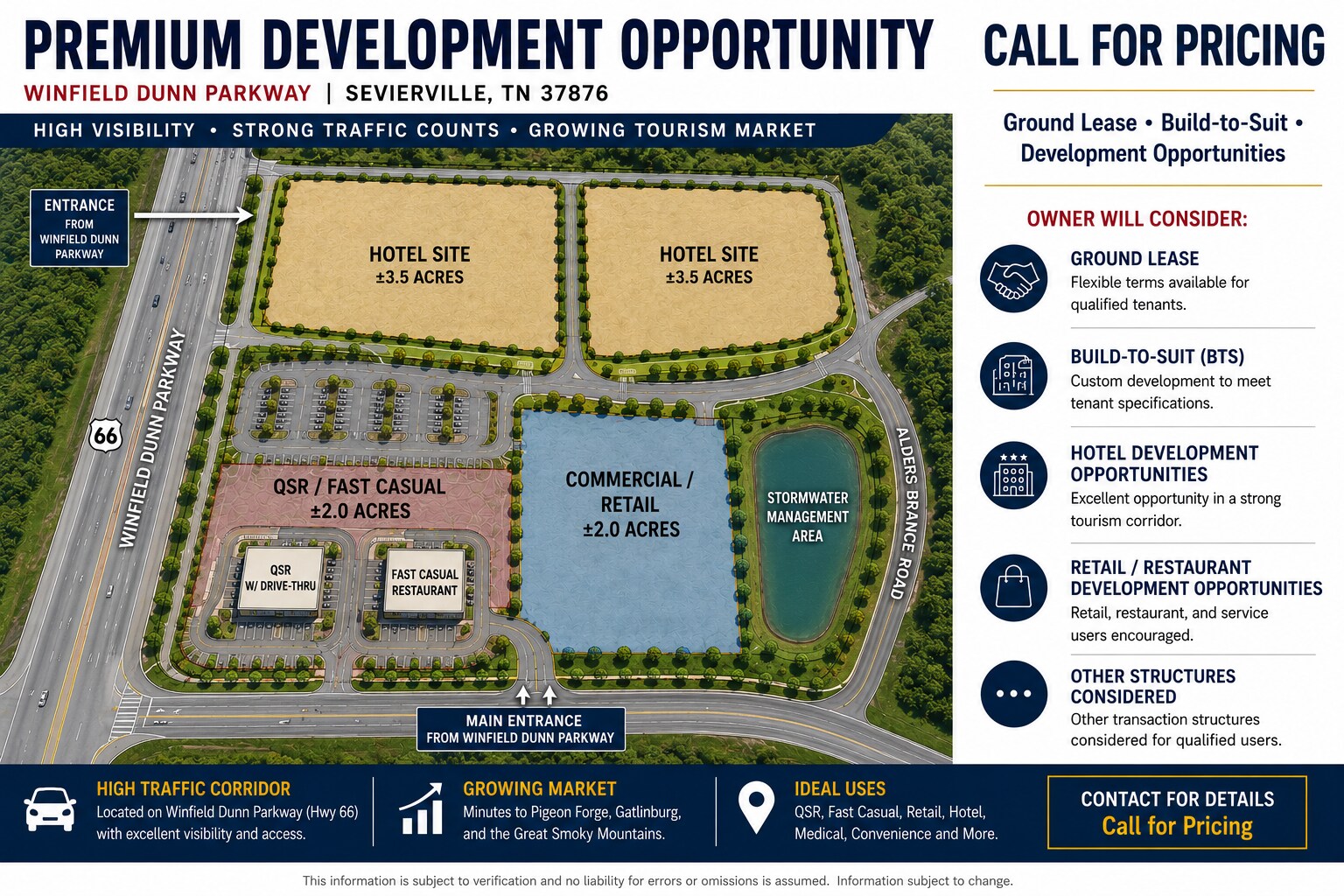 Winfield Dunn Pkwy & Alder Branch Rd, Sevierville, TN for Rent