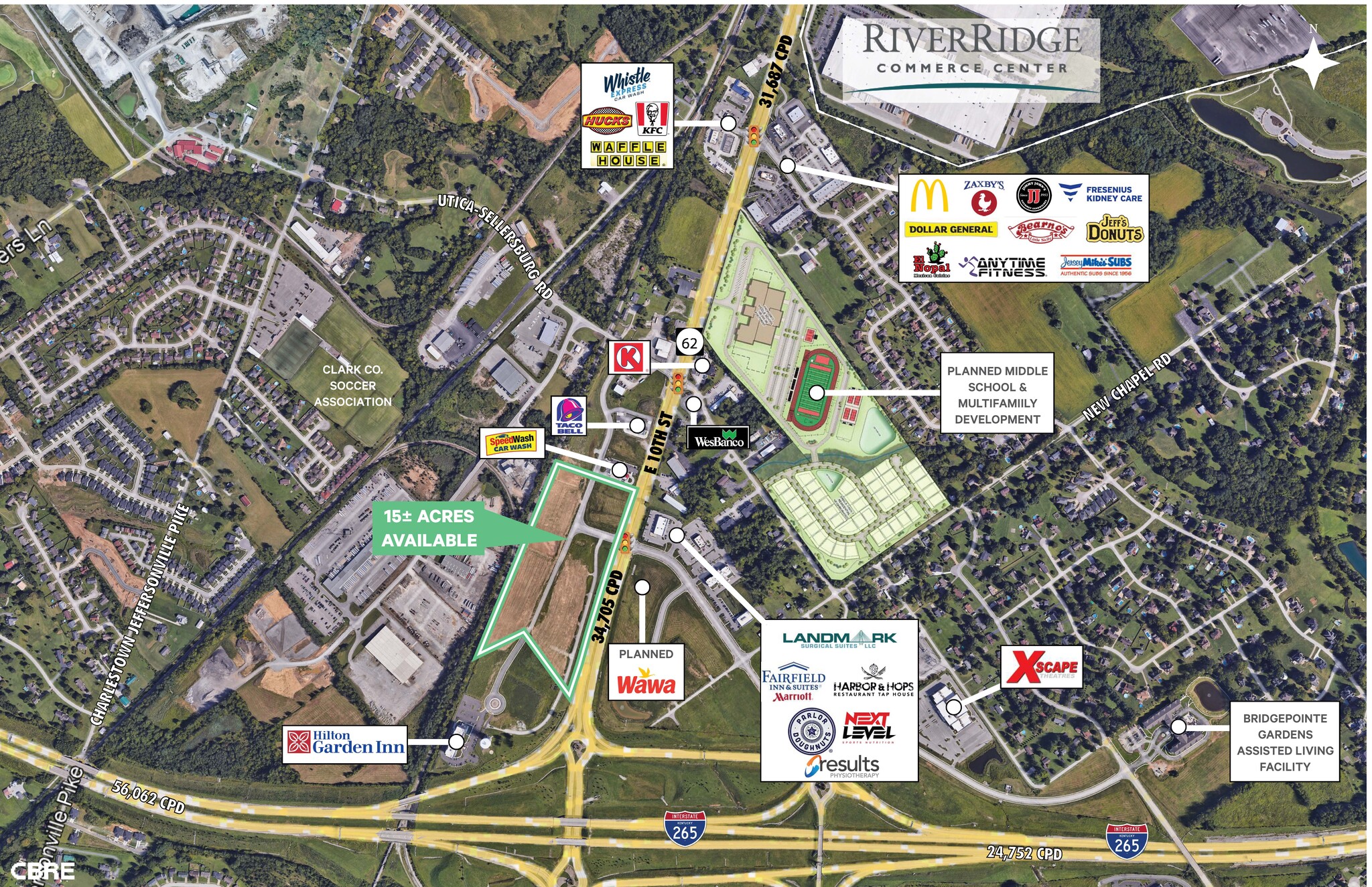 E. Hwy 62 Hwy @ Water Tower Rd, Jeffersonville, IN for Sale