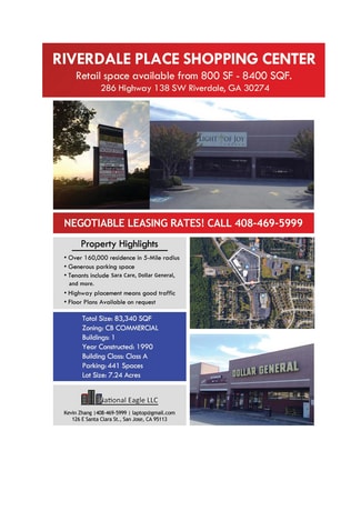 Riverdale, GA Office/Medical, Office/Retail, Retail - 286 Highway 138 SW