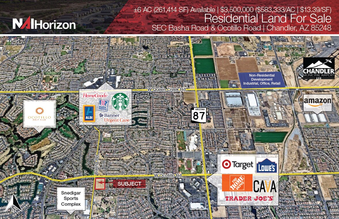 SEC Basha Road & Ocotillo Road, Chandler, AZ for Sale