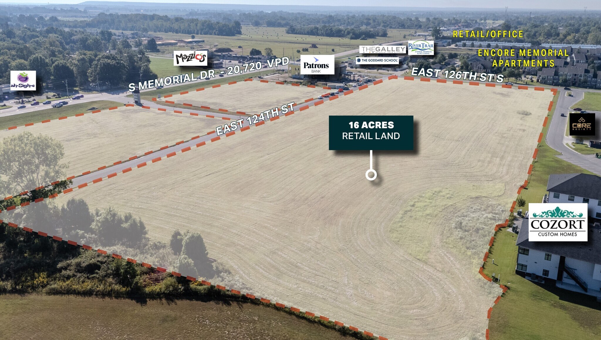 NWC of E 126th St S & S Memorial Dr, Bixby, OK for Sale