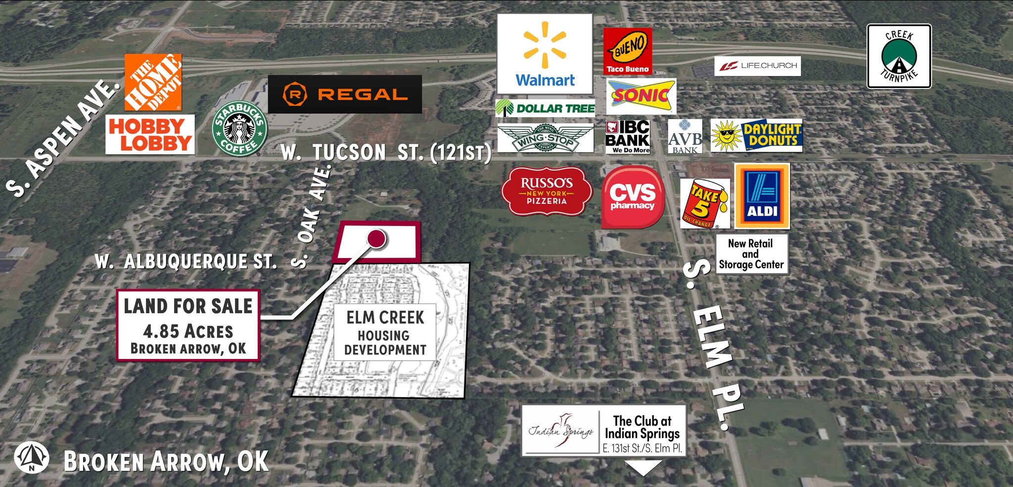 S 121st Street West of Elm, Broken Arrow, OK for Sale