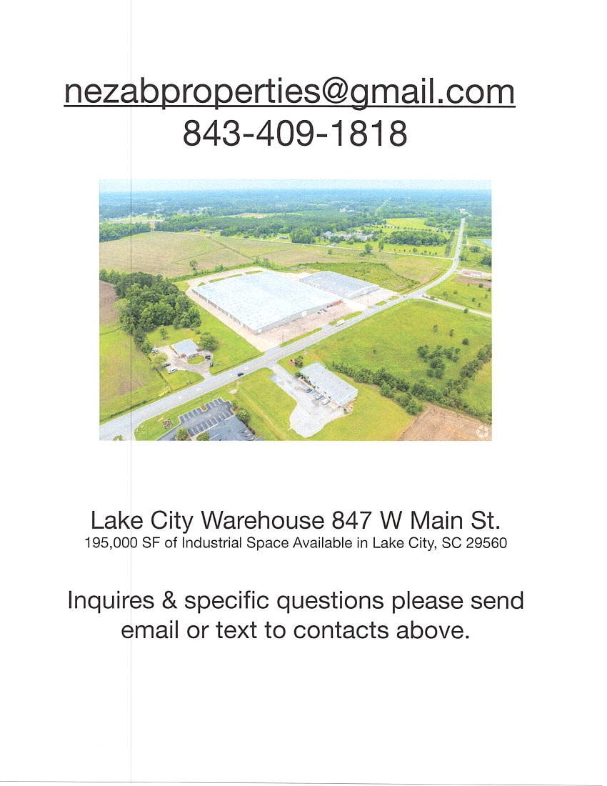 847 W Main St, Lake City, SC for Rent