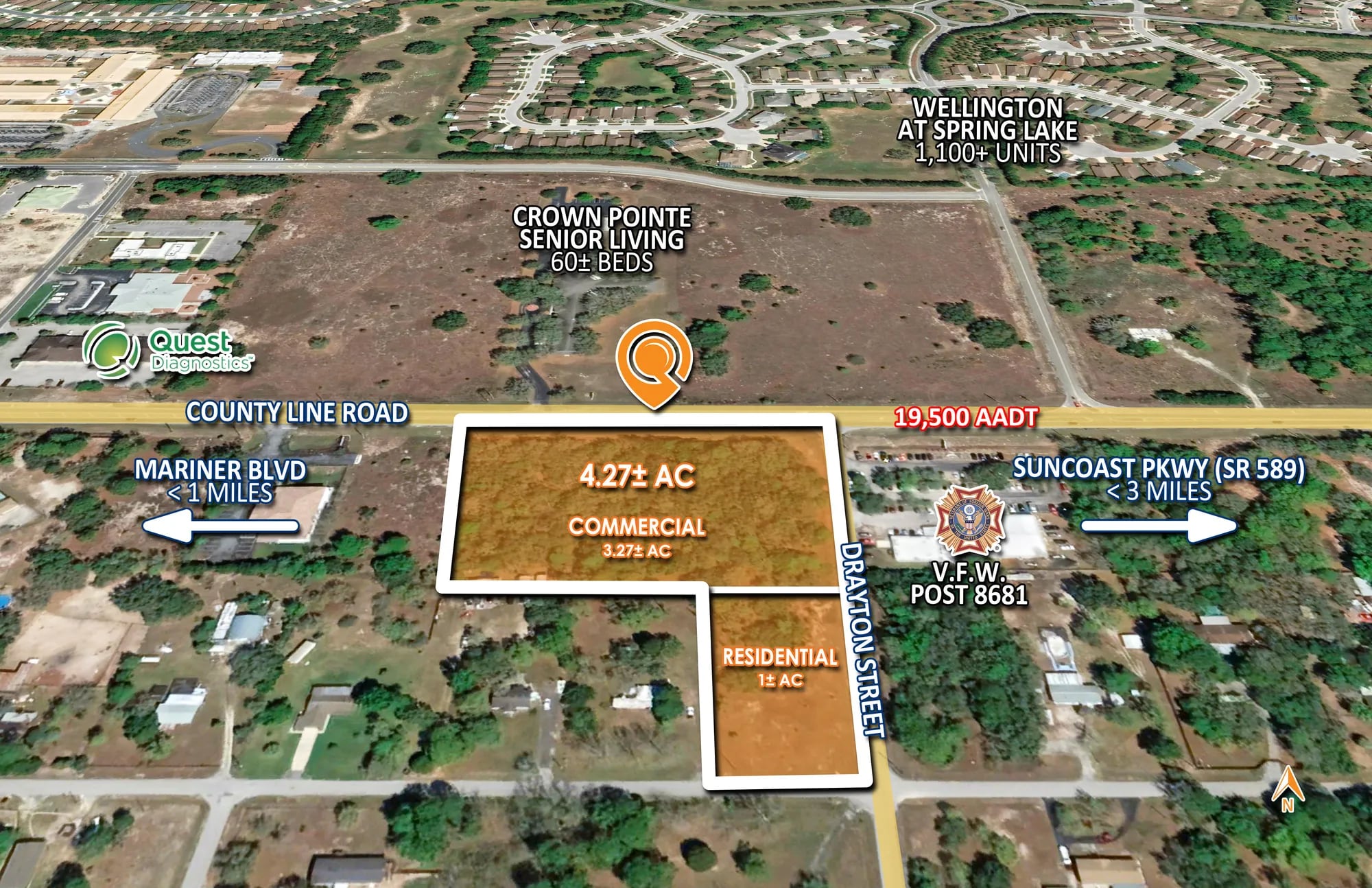 SWC County Line Rd and Drayton St, Spring Hill, FL for Sale