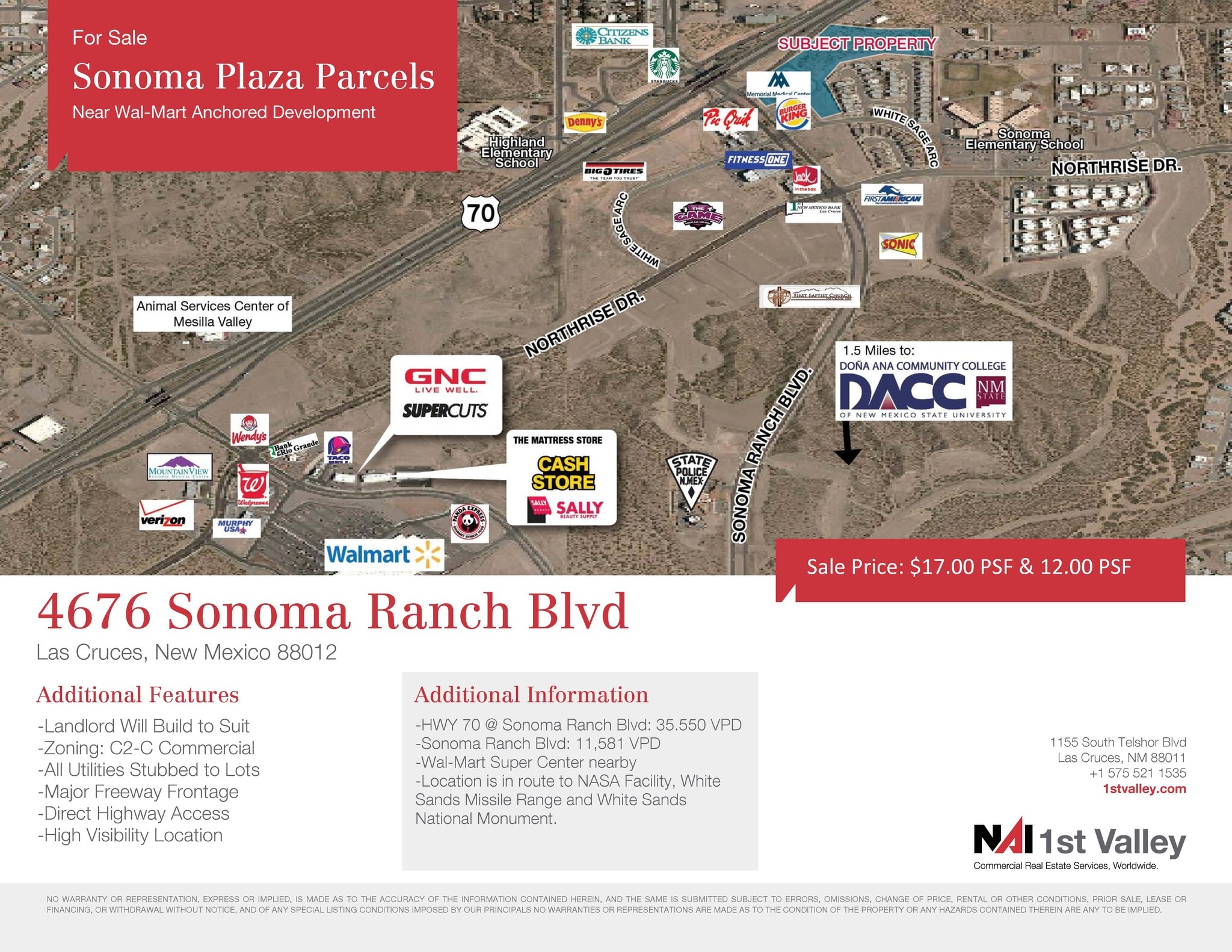 4676 Sonoma Ranch Blvd Las Cruces, NM 88012 Land Property for Lease