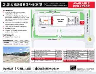 Sarasota, FL Retail - 110-290 Lime Ave