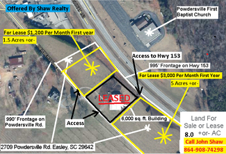 Easley, SC Commercial Land - 2709 Powdersville rd