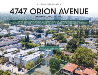 Sherman Oaks, CA Multi-Family - 4747 Orion Ave Sherman Oaks, CA Multi-Family - 4747 Orion Ave