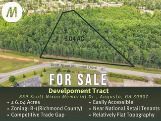 Augusta, GA Commercial Land - 859 Scott Nixon Memorial Dr Augusta, GA Commercial Land - 859 Scott Nixon Memorial Dr