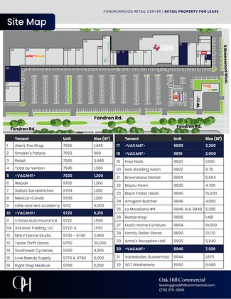 Houston, TX Retail - 9700-9950 Fondren Rd