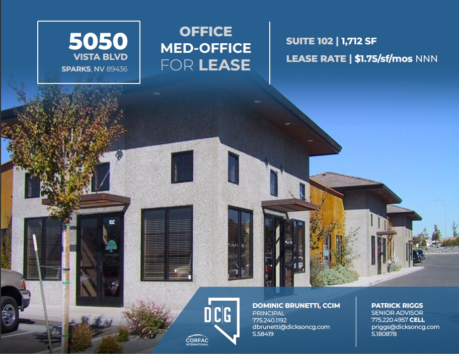 5050 Vista Blvd Sparks, NV 89436 Office Property for Lease on
