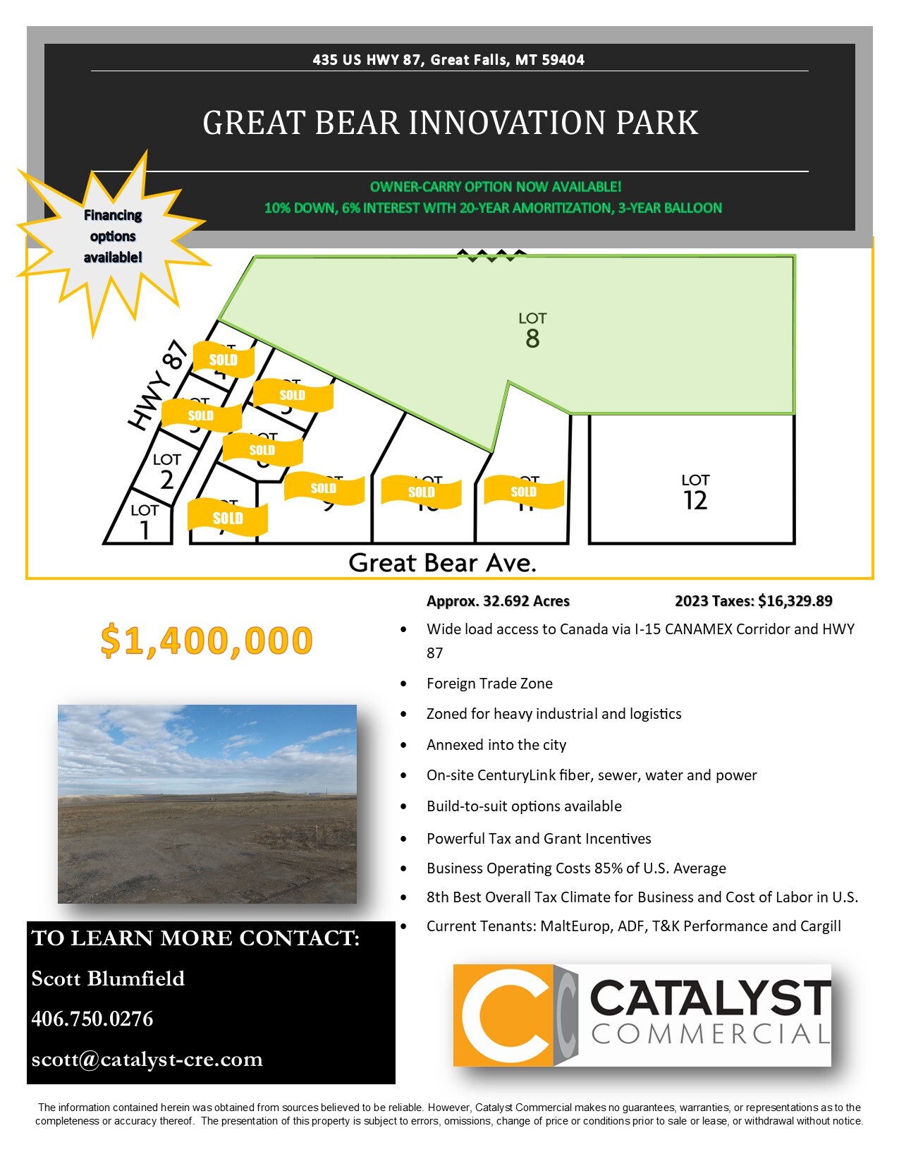 435 US Highway 87, LOT 8, Great Falls, MT for Sale