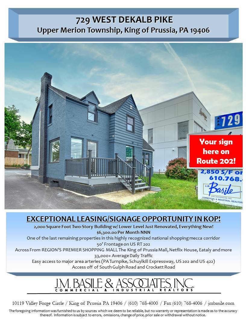 729 Dekalb Pike, King Of Prussia, PA for Rent