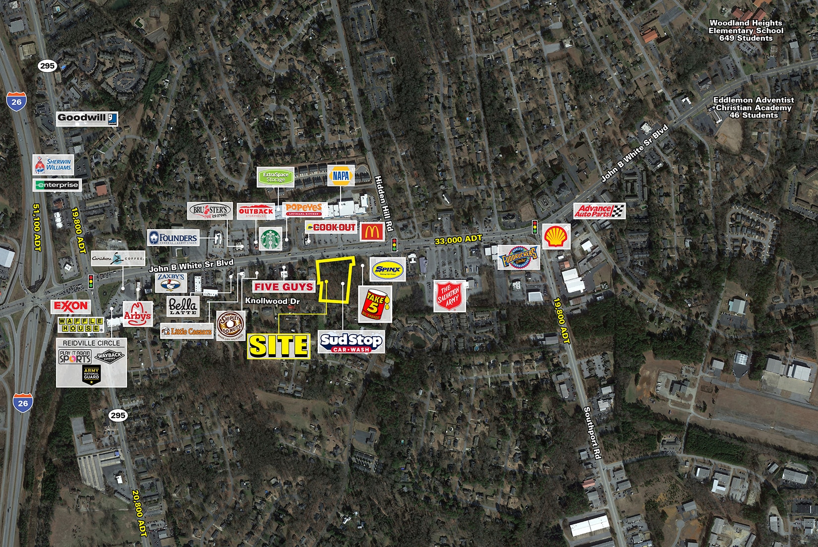 John B. White Sr. Blvd @ Hidden Hill Road, Spartanburg, SC for Sale