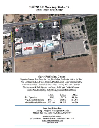 Dinuba, CA Retail - 2108-2236 El Monte Way