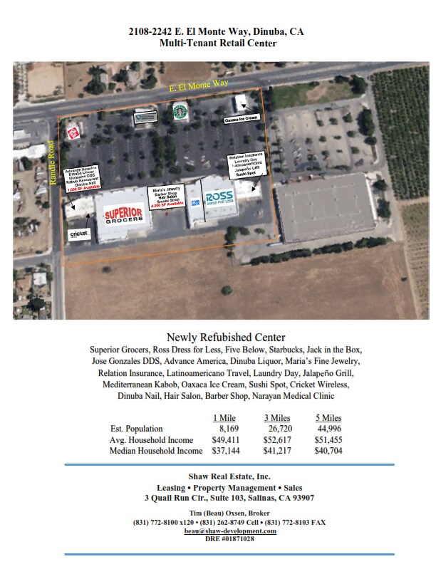 2108-2236 El Monte Way, Dinuba, CA for Rent