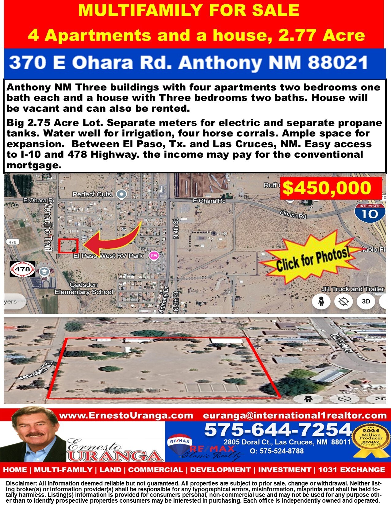 370 E Ohara Rd, Anthony, NM for Sale