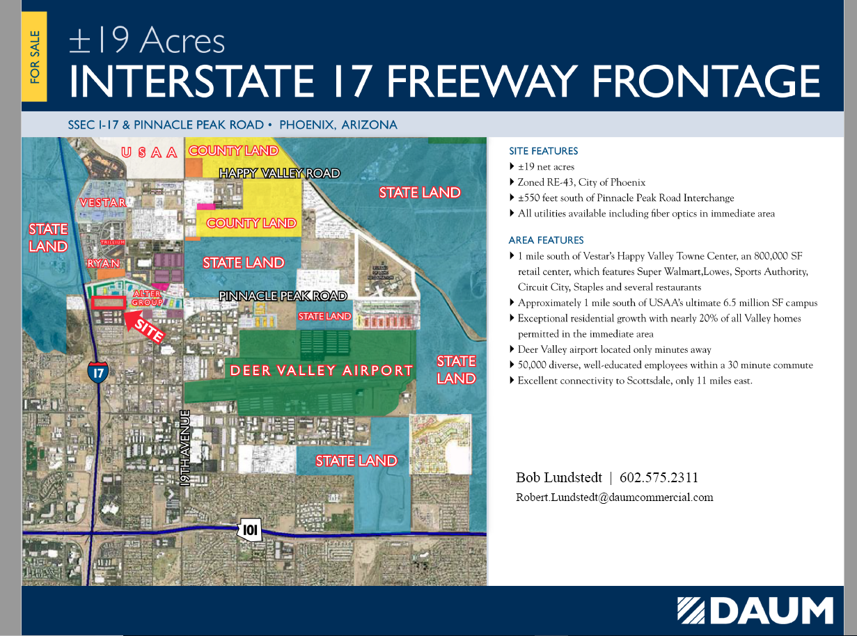 SE I-17 & Pinnacle Peak Rd @ I-17 Freeway & 23rf Ave., Phoenix, AZ for Sale