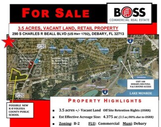 Debary, FL Commercial Land - 290 S Charles R Beall Blvd