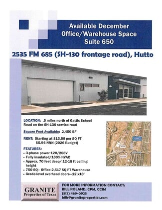Hutto, TX Industrial - 2535 FM 685 Hutto, TX Industrial - 2535 FM 685