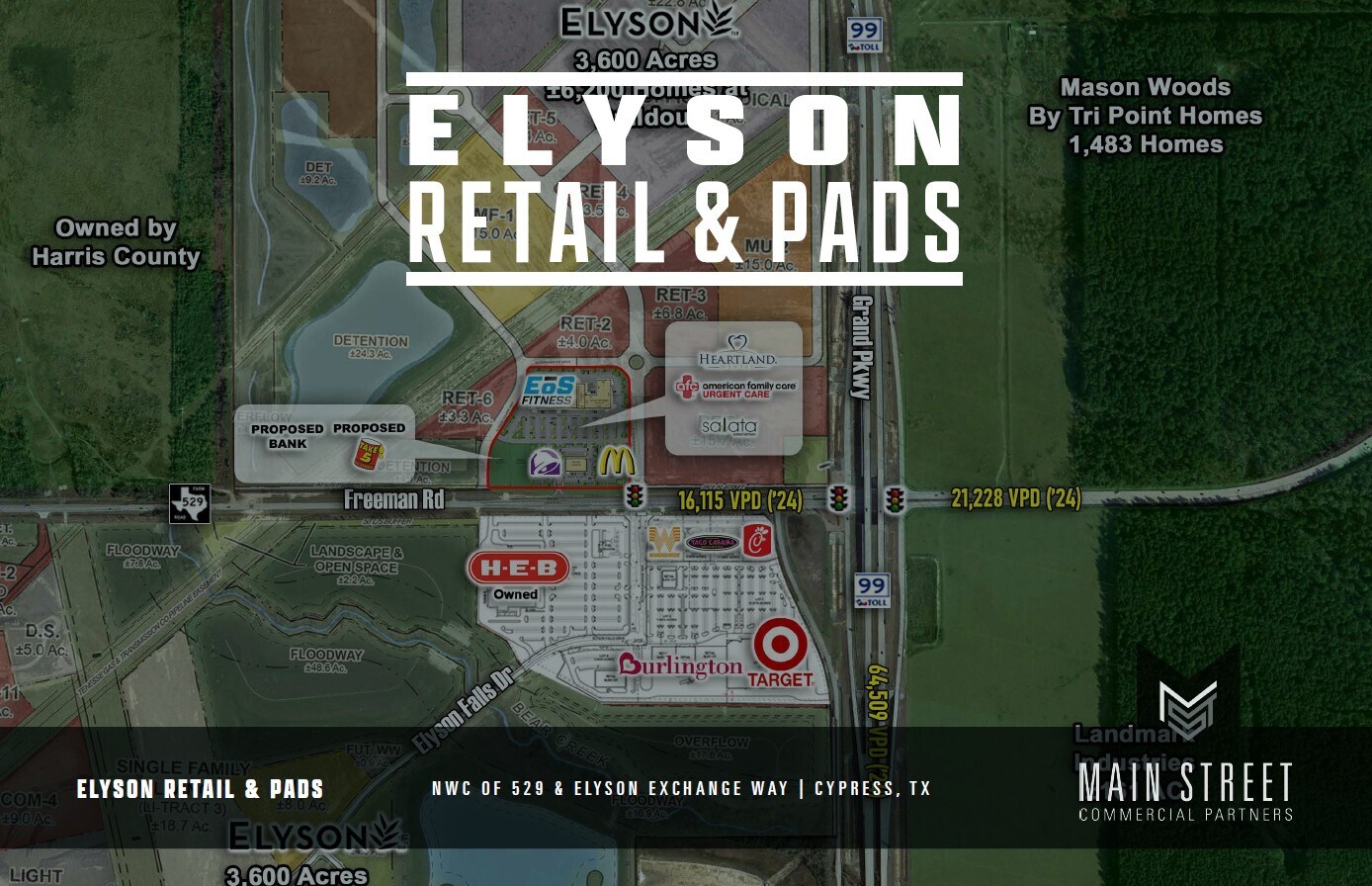 NWC of FM 529 & Elyson Exchange Way, Katy, TX for Rent