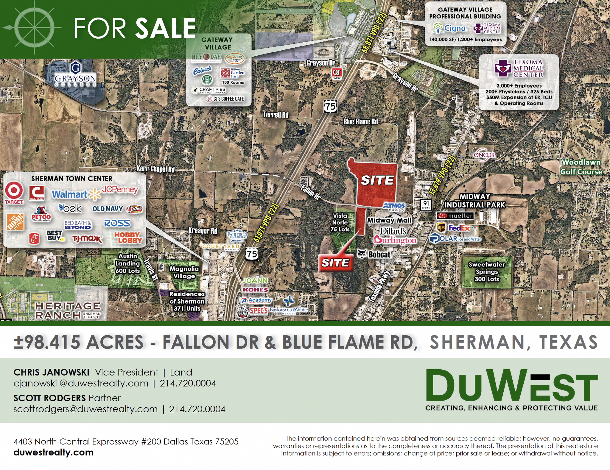 NWQ & SWQ Fallon Dr & Blue Flame Rd, Sherman, TX for Sale