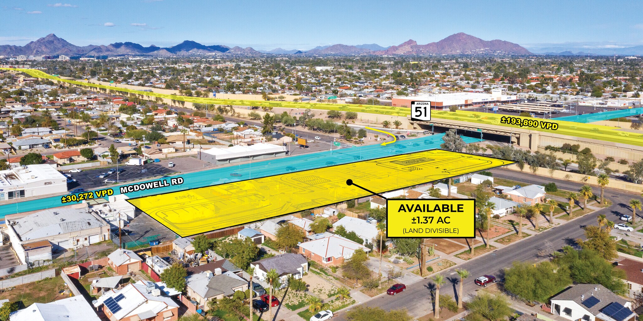 SR-51 & McDowell Rd SWC, Phoenix, AZ for Rent